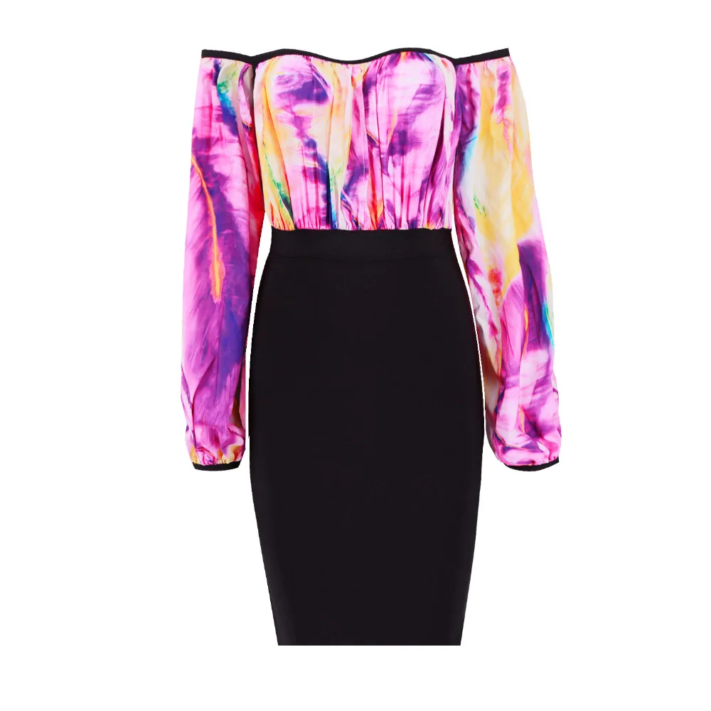 Женское платье с длинным рукавом розовое или черное облегающее составного кроя