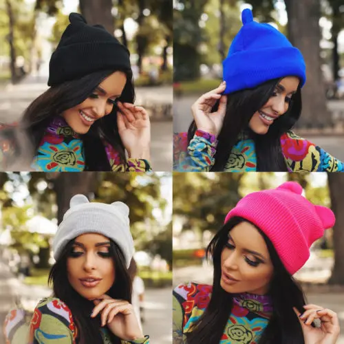 Новинка осени 2017 женская искусственная Лыжная вязка фетровая шапка версайз|slouch