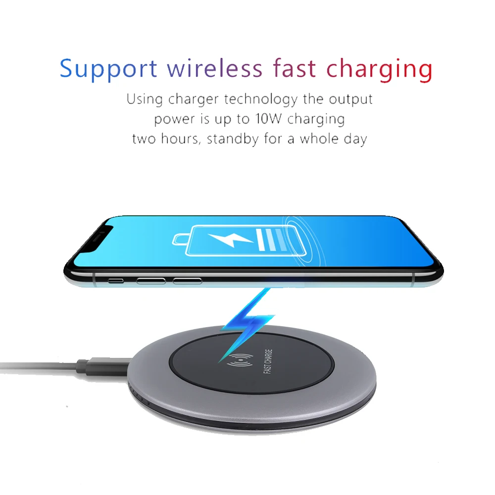 LAKASARA Standard 2000mA Portable Wireless Charger IN Mobile Phone Fast Charge Smart with Indicator for | Электроника