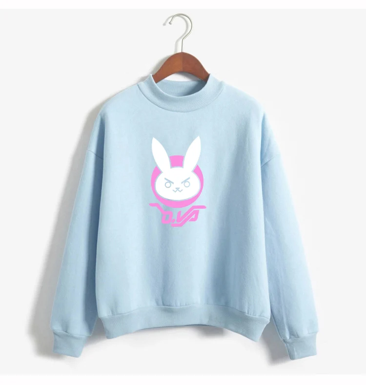 Kawaii/Милая Толстовка в Корейском стиле с изображением кролика DVA, толстовки с капюшоном в стиле Харадзюку, флисовая Толстовка D. VA в Корейском стиле 214 - Цвет: blue