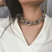 2019 gothic chunky chain choker necklace punk rock statement necklace women goth jewelry vintage collar femme fashion jewelry