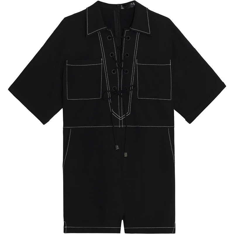 TWOTWINSTYLE на шнуровке комбинезоны короткий рукав шорты с завышенной талией и