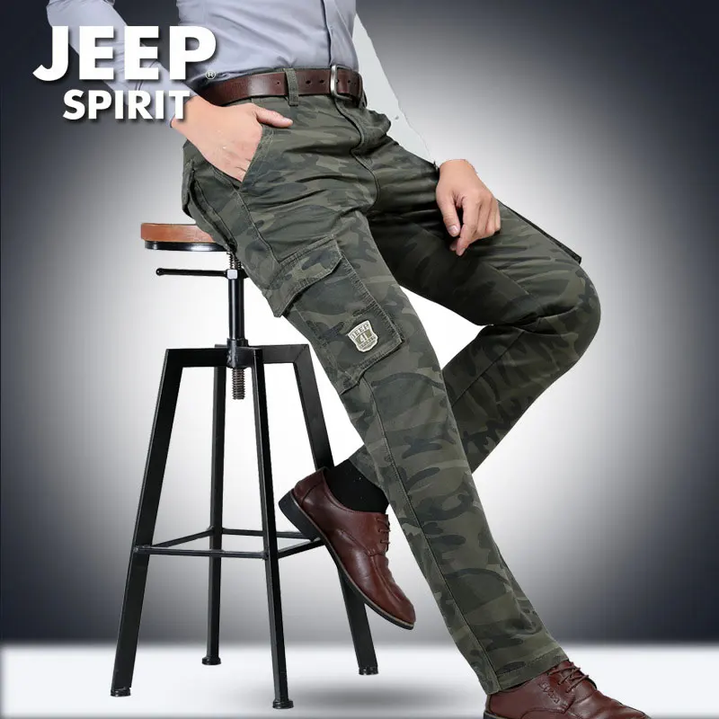 Весна осень JEEP Spirit Cargo камуфляжные брюки мужские повседневные военные хлопковые брюки Модные Брюки с карманами 44 Новые