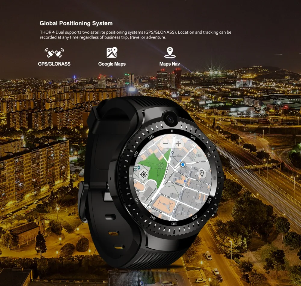 Смарт-часы Zeblaze THOR 4 с двумя сим-картами, 4G, gps, ГЛОНАСС, Wifi, пульсометр, ответ на звонок, BT4.0