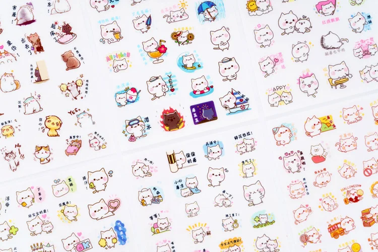 6 шт. kawaii cat ПВХ прозрачный Органайзер календарь Дневник Книга наклейка для планировщика украшение для альбома papeleria распродажа