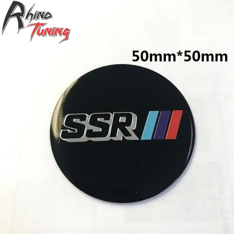 50mm black 4 шт. 56 мм авто тюнинг стикер Executor SSR колеса Эмблема в центре значок автомобиля Стайлинг обод ступицы стикер - Название цвета: 50mm black