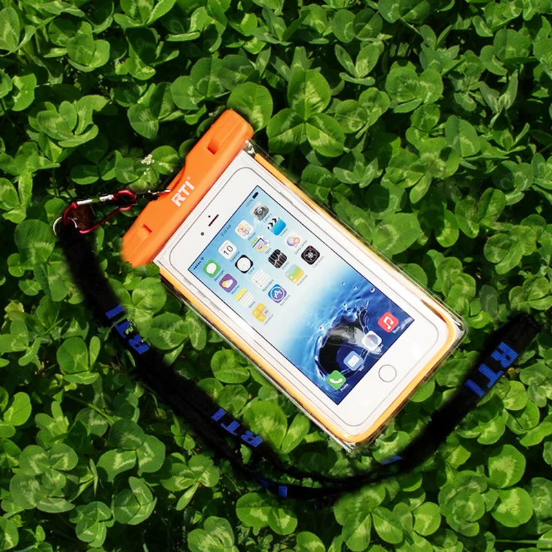 RTI 19.8X10.5X0.4cm Phone Cover Bag With Climbing Hook High Quality PU 10m Waterproof Depth Mobile Pouch Liminous Case | Спорт и