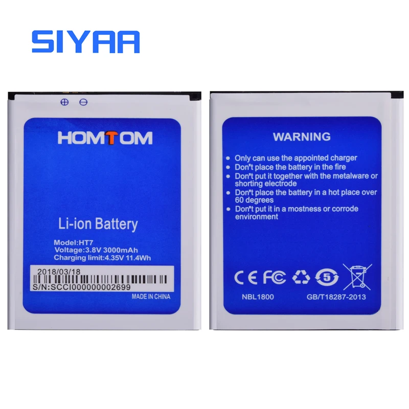 Оригинальный SIYAA HT7 Батарея для Homtom батареи оригинальный 3000 мАч высокой Ёмкость