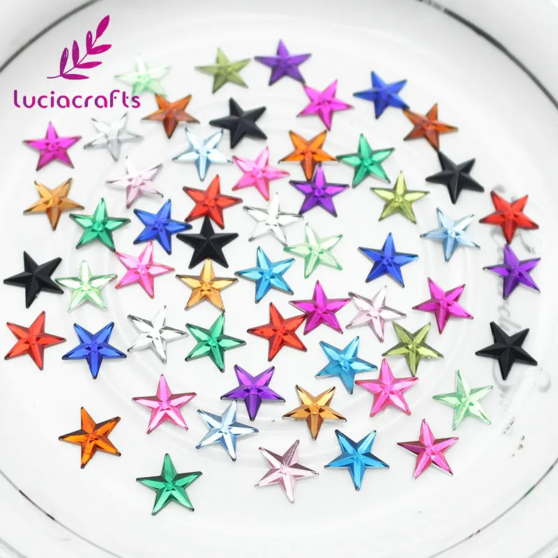 Lucia crafts 10 мм дизайном в виде прозрачных звездочек, акриловые стразы Искусство Стразы для DIY 250 шт./500 шт. G0419