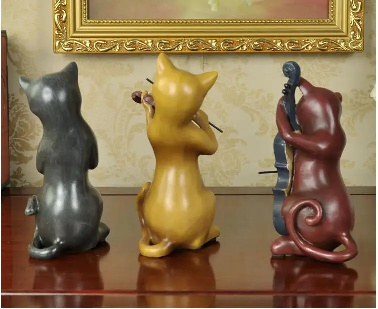 3 шт./партия музыкальные фигурки кошки ремесла винтажный домашний декор кантри