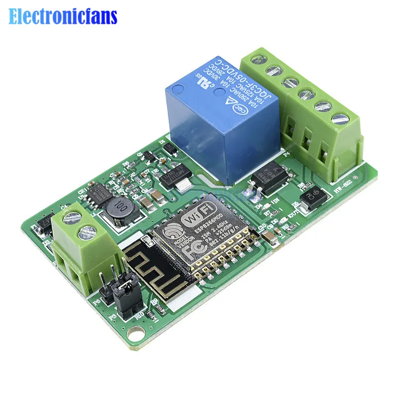 Зеленый ESP8266 триггерный релейный модуль 10A 220V Сетевой реле WI-FI модуль Вход DC 7V~ 30 в 4 слоя доска телевизоры Вход автоматическая защита