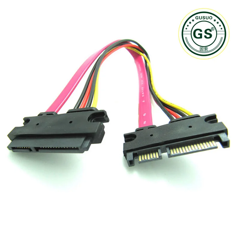 Удлинительный кабель GuSou SATA 22P 7 + 15 штекер гнездо ATA SATA|male to female|sata 22psata data |