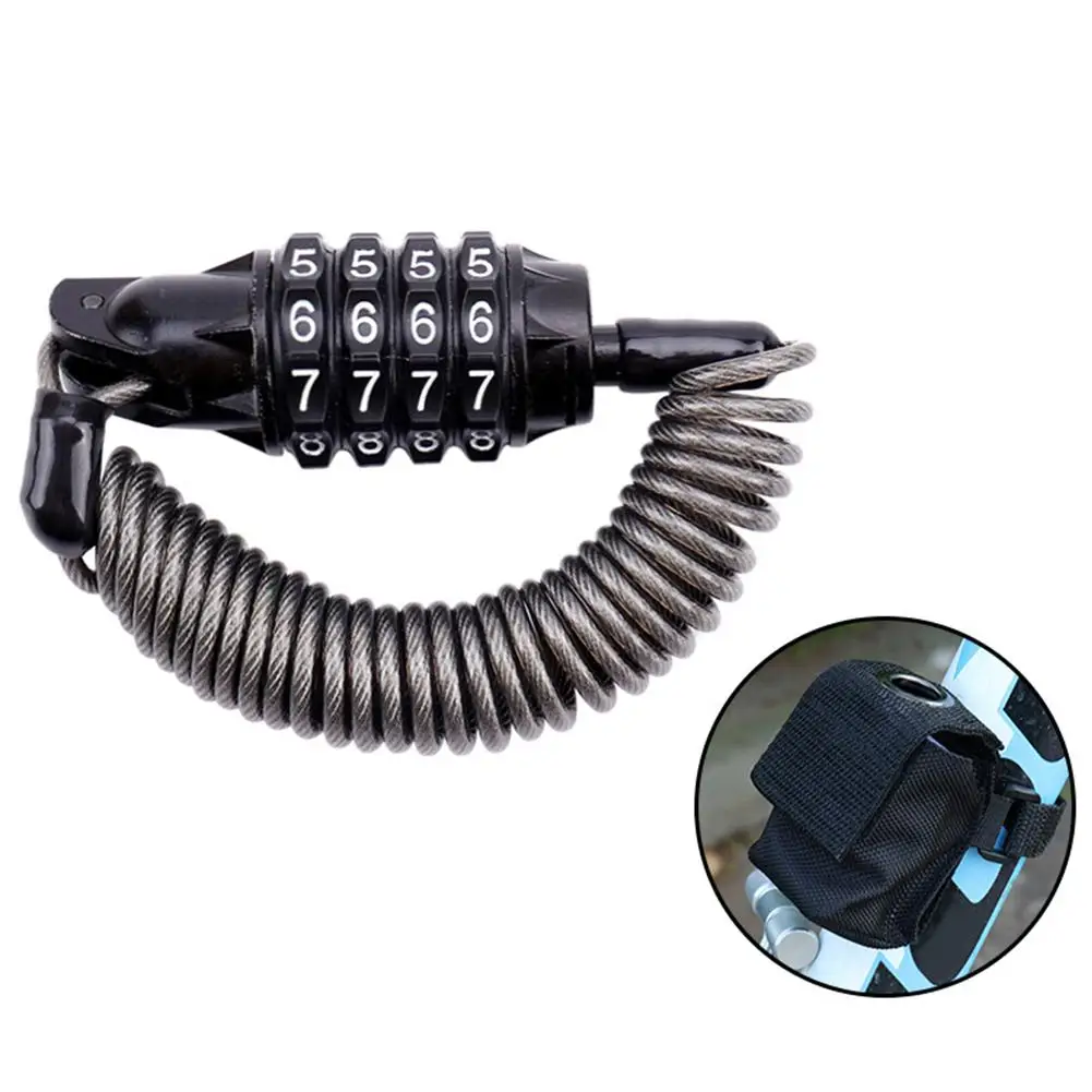 Велосипедный замок с пружиной Противоугонный кодовый для велосипеда 4 знака