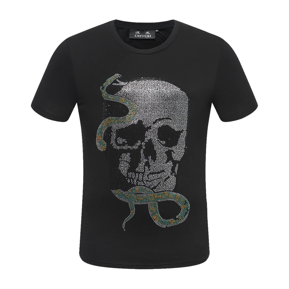

PPFRIEND Snake Skull Printed T-Shirt Men Black T Shirt Mens Fashion men T Shirts Casual brand Clothing Cotton 3D Tshirt 405043
