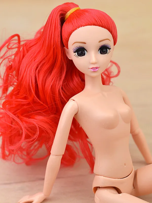 Новинка 3D глаза Обнаженная кукла реальные ресницы косплей цветные вьющиеся