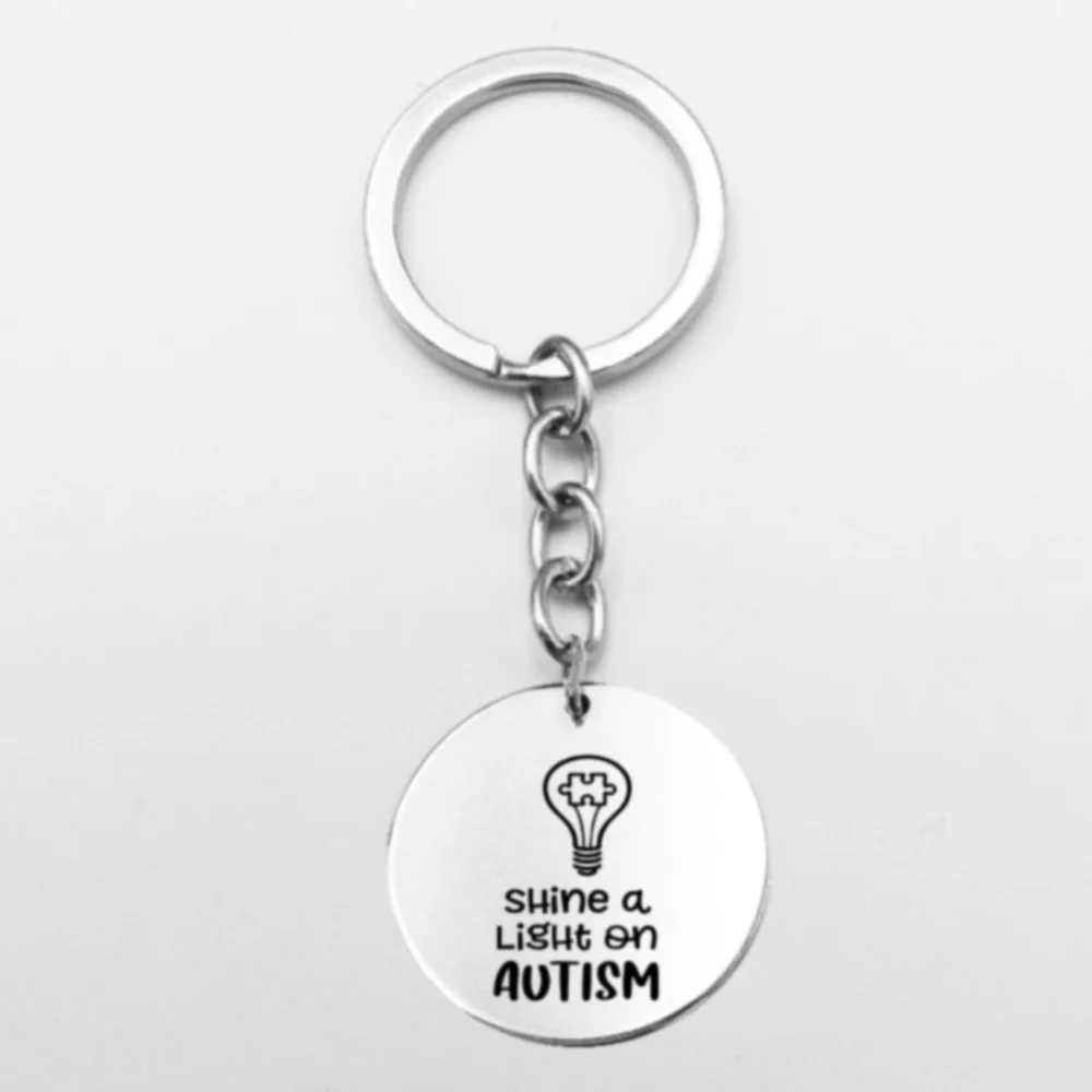 Yamily Autism идентификация Брелок военный Круглый Стиль головоломка кусок шаблон из