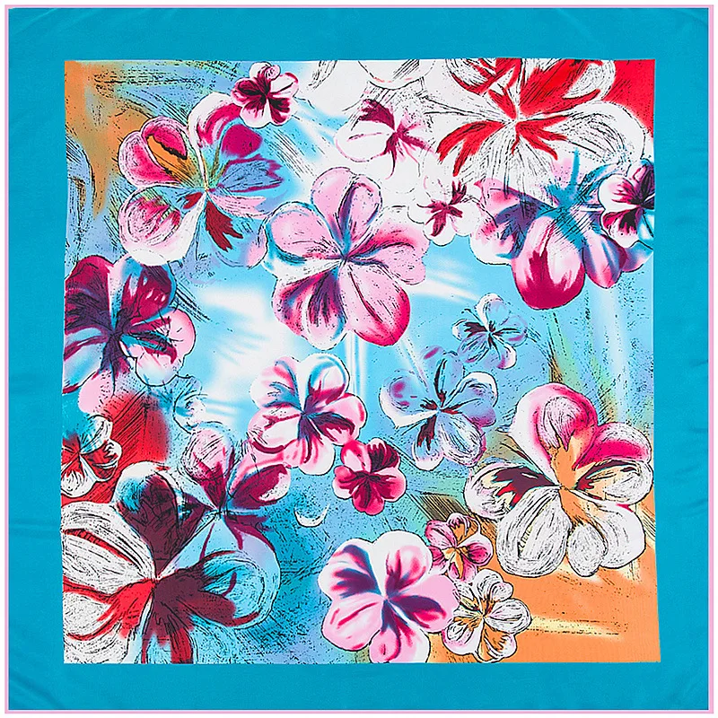 Новый роскошный брендовый 100% саржевый шелковый шарф для женщин цвета в богемном