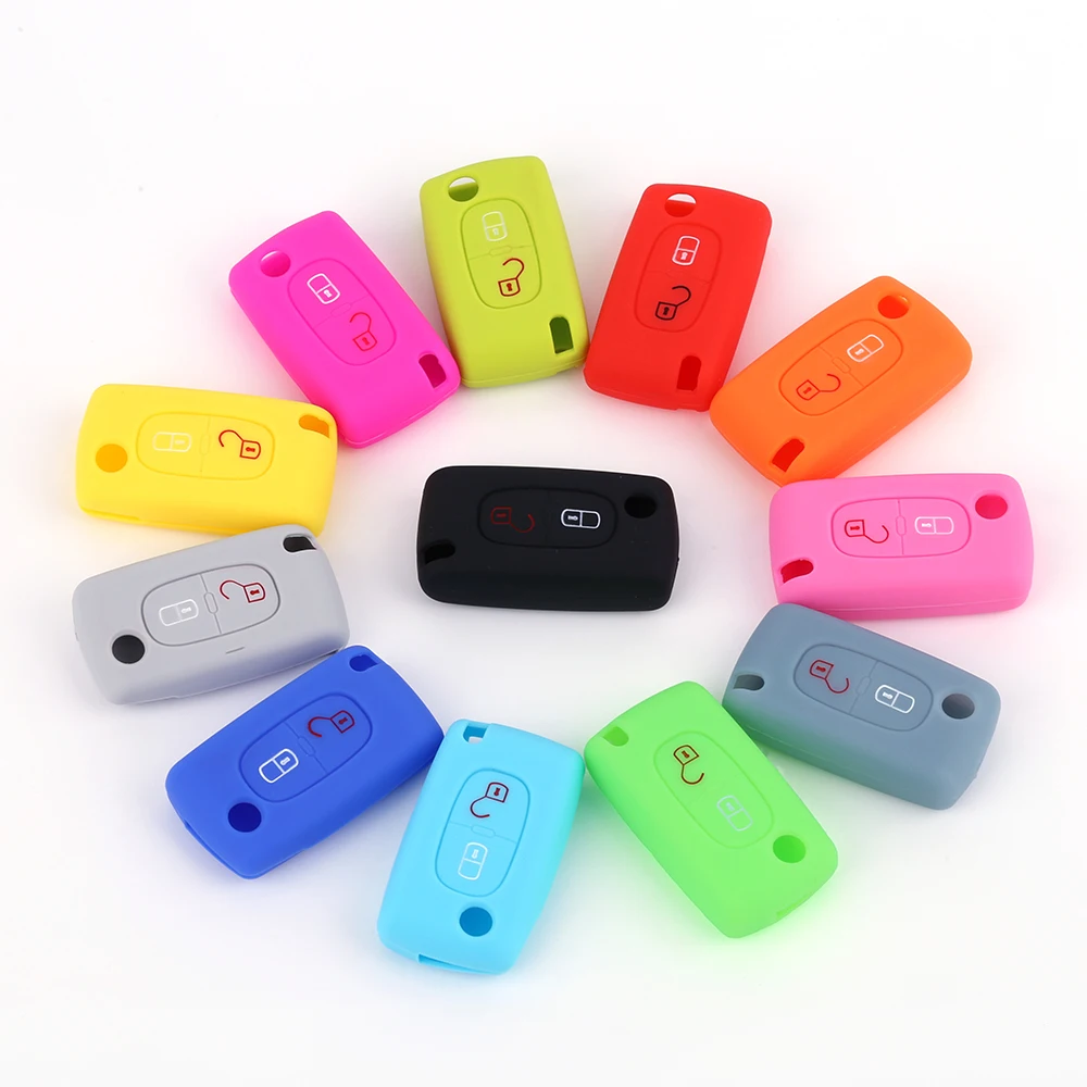 2019 RYHX Silicone Case for 208 207 308 RCZ 408 407 307 206 Citroen C4 C5 C3 C2 C4L Xsara Picasso Car Flip Key Cover | Автомобили и