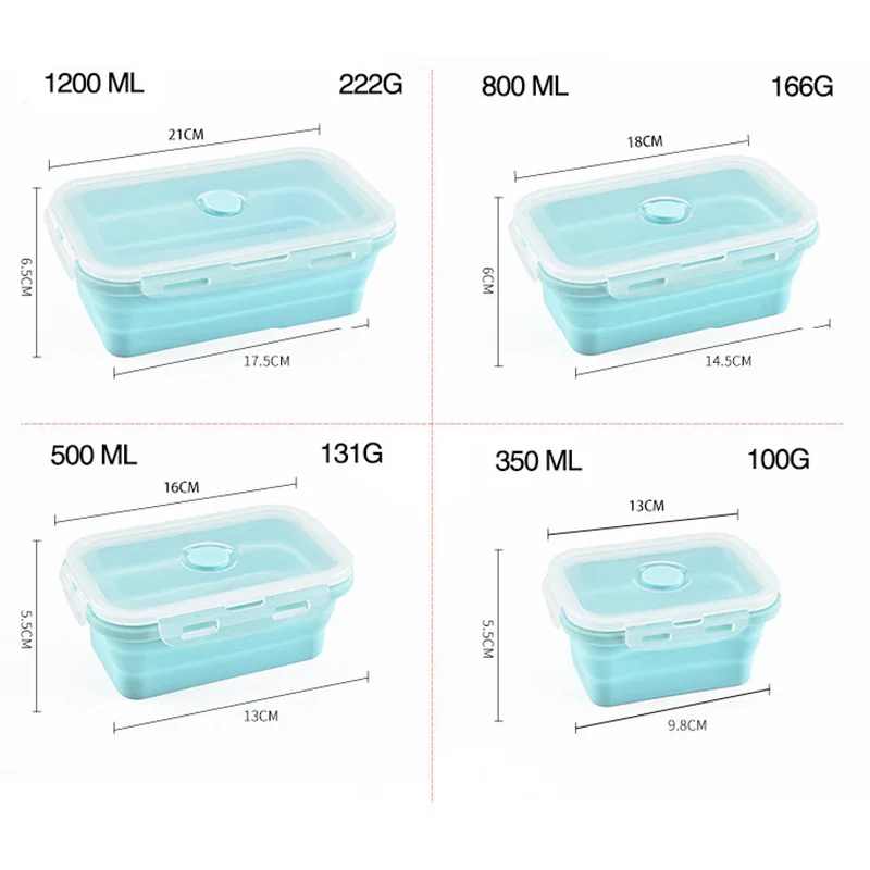 Cokytoop складной силикона Коробки для обедов Портативный Кемпинг Microwavable Bento Еда
