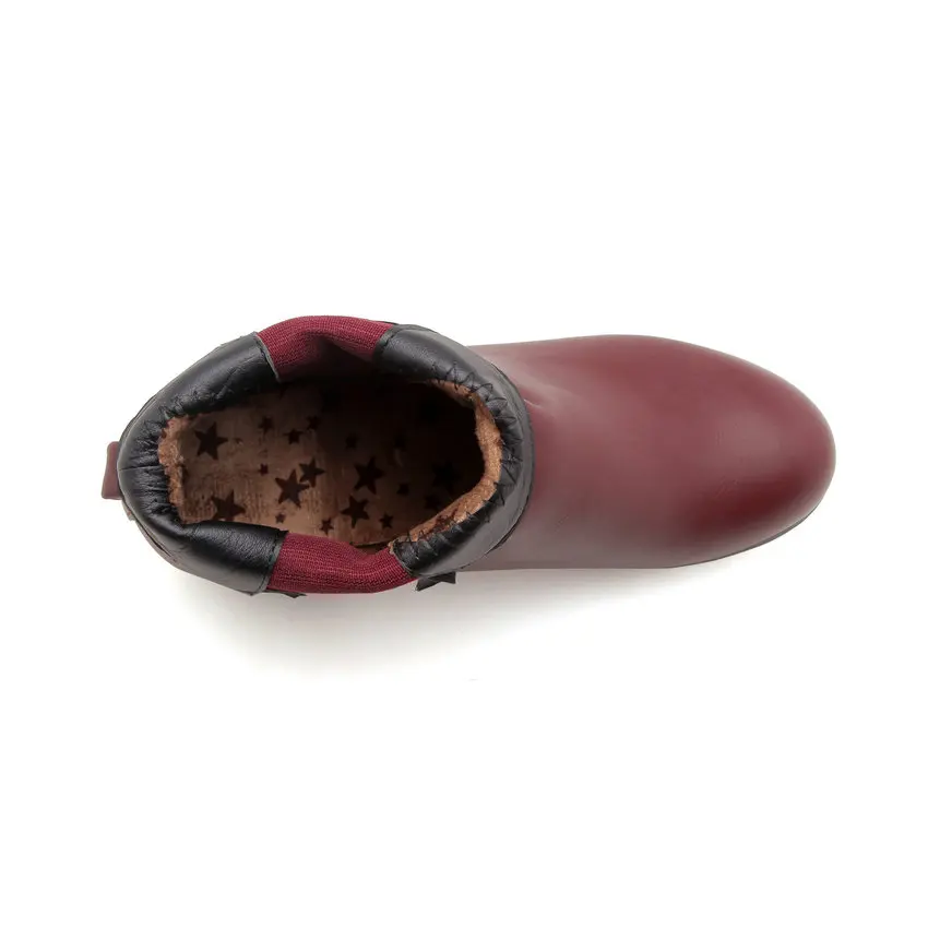 Женские ботинки ESVEVA осенние на низком каблуке с эластичными лентами и