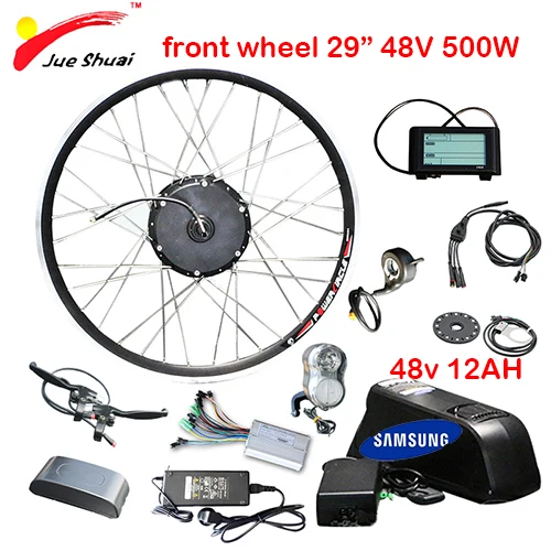 29 front wheel 12ah 48 V 500 W комплект преобразования электрического велосипеда с литиевой батареей 48 V горный электровелосипед комплект E-Bike 2" 26" 700C/2" Мотор колеса - Цвет: 29 front wheel 12ah