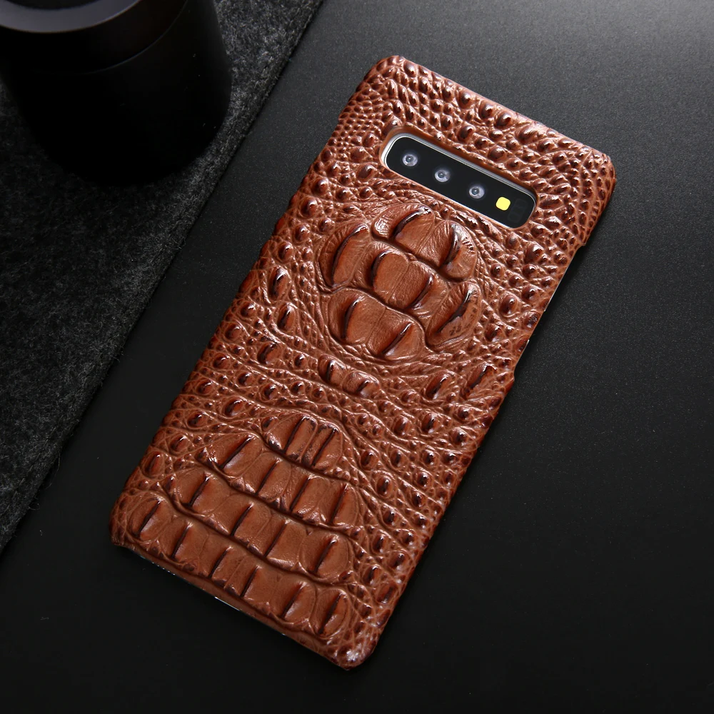 Для samsung Galaxy S10 + S10e Чехол класса люкс из коровьей кожи крокодила задняя крышка