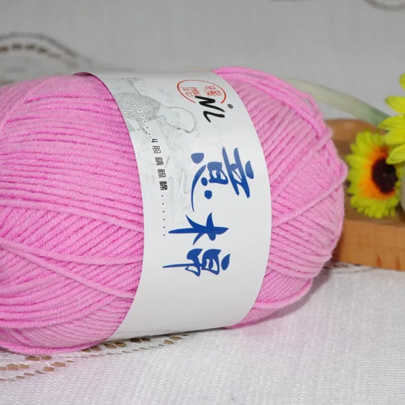 250g/lot High Quality Yarn For Knitting Natural Cotton Knit Crochet Eco-Friendly Dyed Organic Baby Wool Para Tejer Lana | Дом и сад