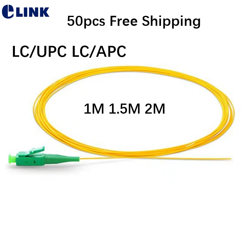 50pcs100pcs200pcs lc fiber pigtails 0 9mm sm lcupc lcapc 1 5m optical fibre pigtail yellow cable 9125um os1 os2 free shipping free global shipping