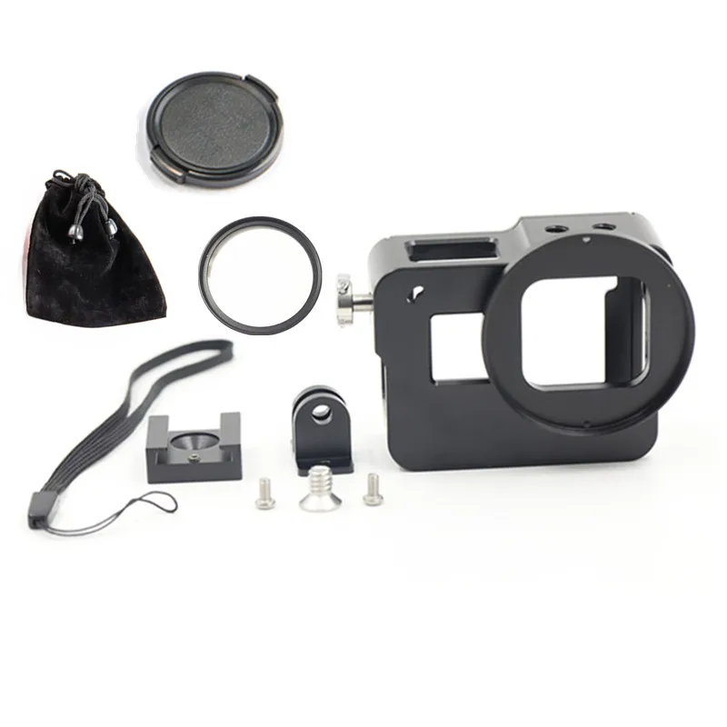 Алюминиевая защитная рамка крепление + 52 мм УФ фильтр Защитный Объектив с крышкой