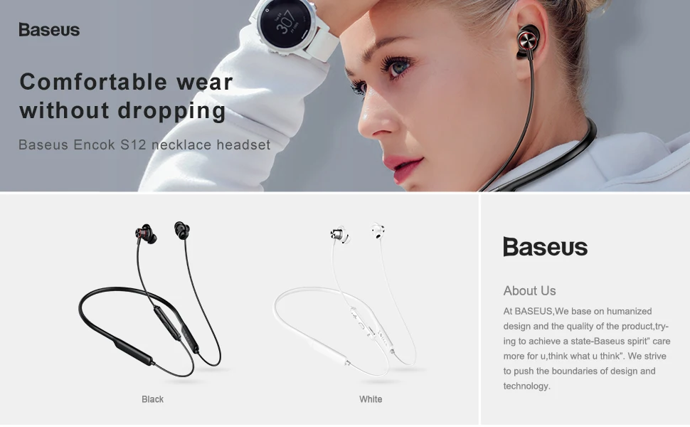 Baseus S12 Bluetooth наушники для телефона Bluetooth 5,0 шейные беспроводные наушники бас гарнитура fone de ouvido с микрофоном