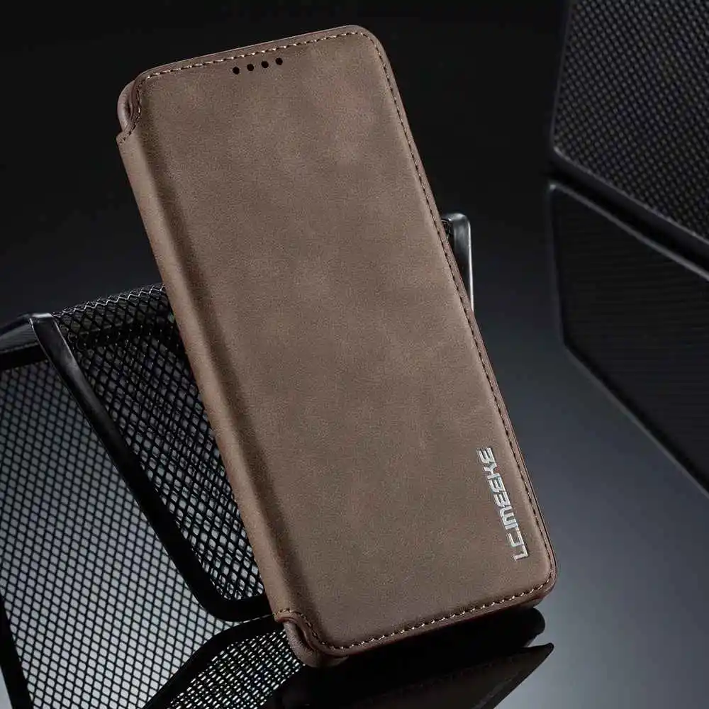 Серый Кожаный флип-чехол на магните для huawei P30 P20 Pro P30 Lite с держатель для карт кошелек Чехол huawei P30 P20 чехол для ПК Жесткий Чехол Для Телефона - Цвет: Серый