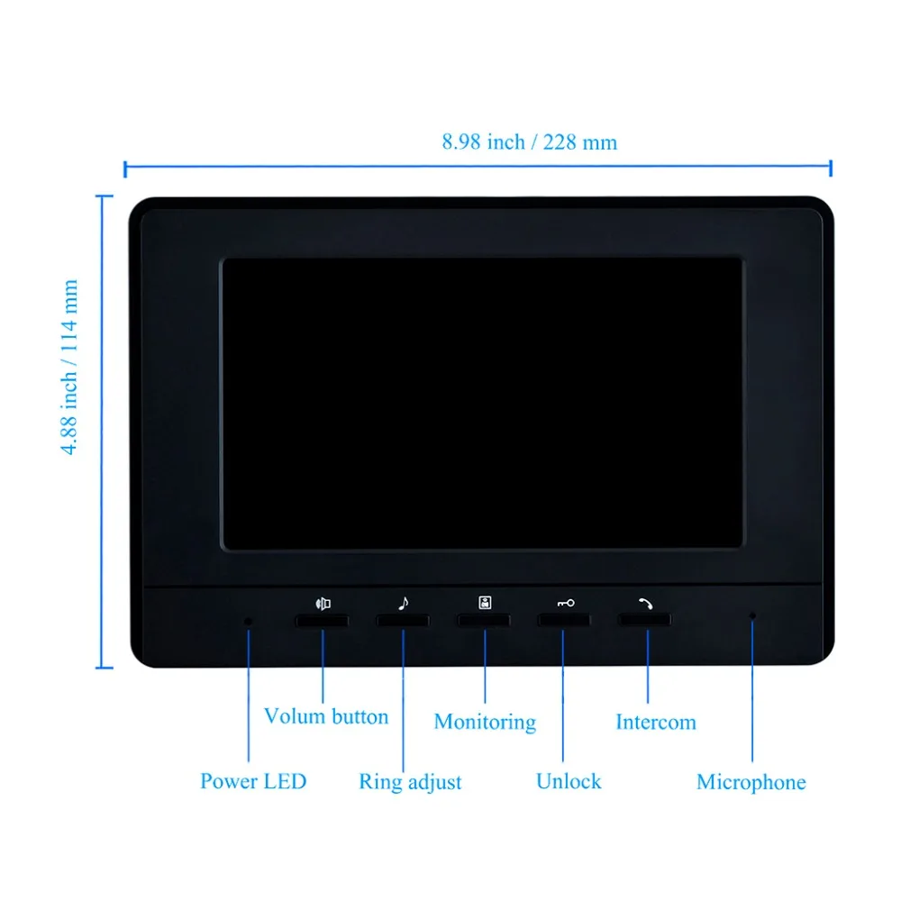 6-12 Units Apartment Video Intercom System 7 Inch Monitor Video Door Phone Intercom System Wired  Home Video Doorbell kit