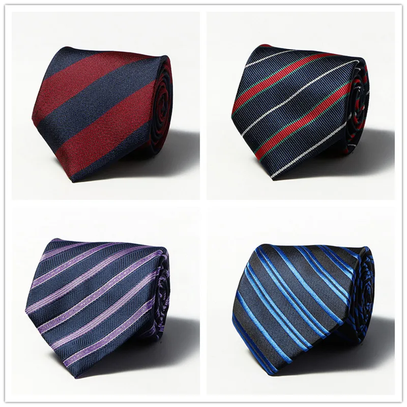 luxury men's Ties 8CM Width Necktie Striped men cravate silk Skinny polyester Formal tie Business Wedding party OJ08-PT67-99 |