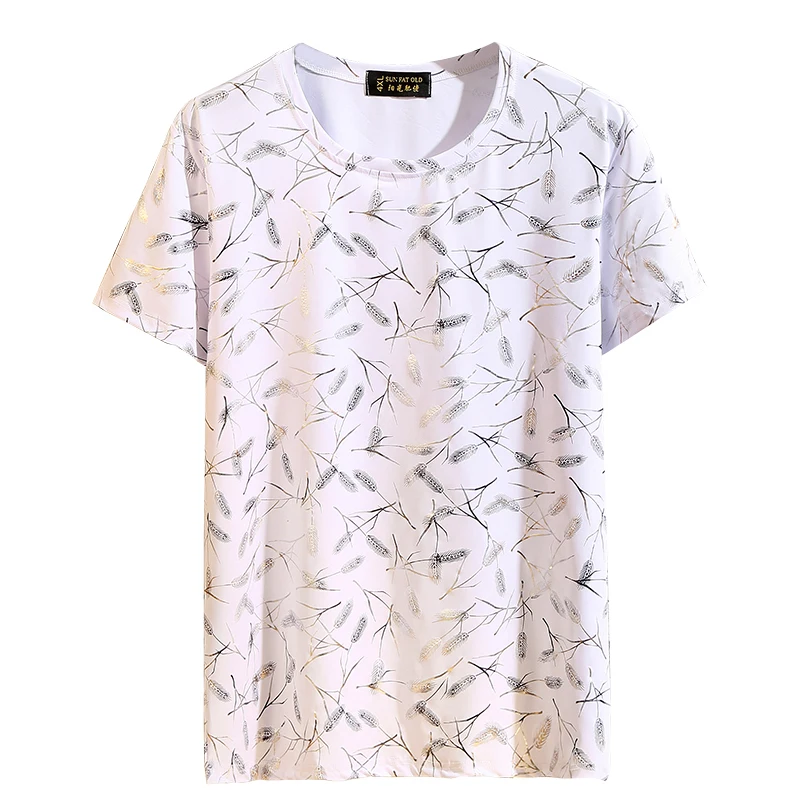 

new Plus size big 3XL -10XL Summer Trend Men's Ice Silk Thin Short Sleeve Men's Loose Short Sleeve T-Shirt