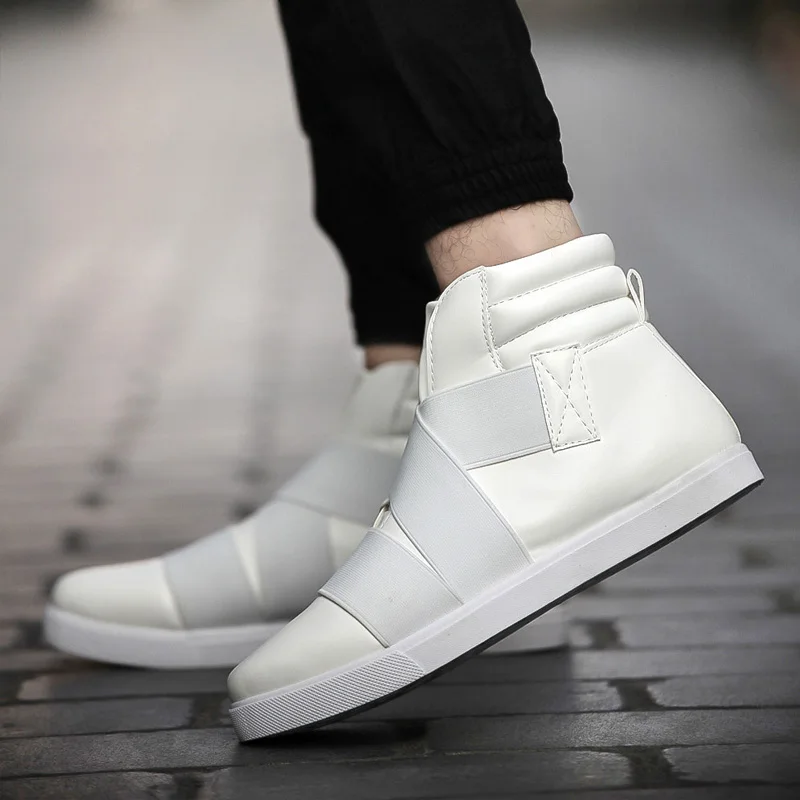 New 2015 High Top Casual For Men Winter Boots Leather Shoes Autumn Breathable Red White Botas 39-44 | Обувь