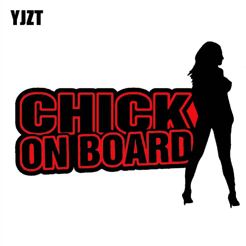 

YJZT 14,6 см * 10,8 см предупреждающий цыпленок на борту ПВХ Наклейка Сексуальная красивая Автомобильная наклейка 12-40432