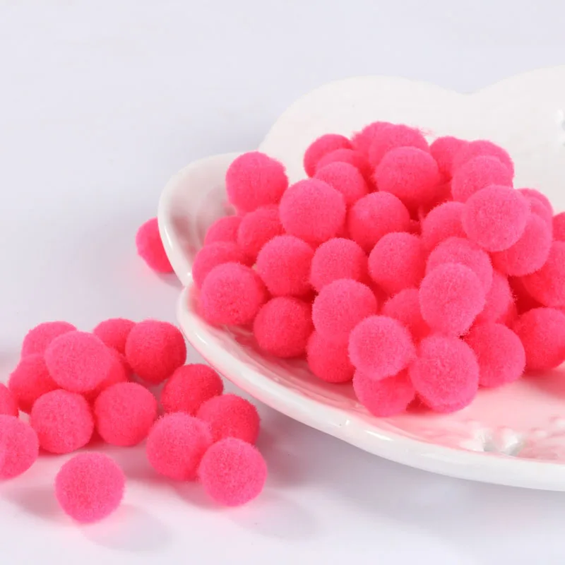 Issequins помпон 10 мм 15 мм Мягкие помпоны пушистые плюшевые поделки DIY помпоны шар меховой шар домашний декор швейные принадлежности - Цвет: 33 Fluorescent Rose