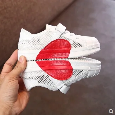 Новинка Летняя дышащая детская обувь Цвет черный белый Детские кроссовки из