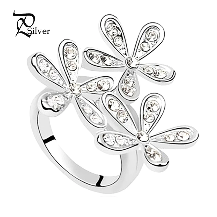 Цвета: золотистый серебристый Для женщин Элегантный Кристалл Кольца Свадебные