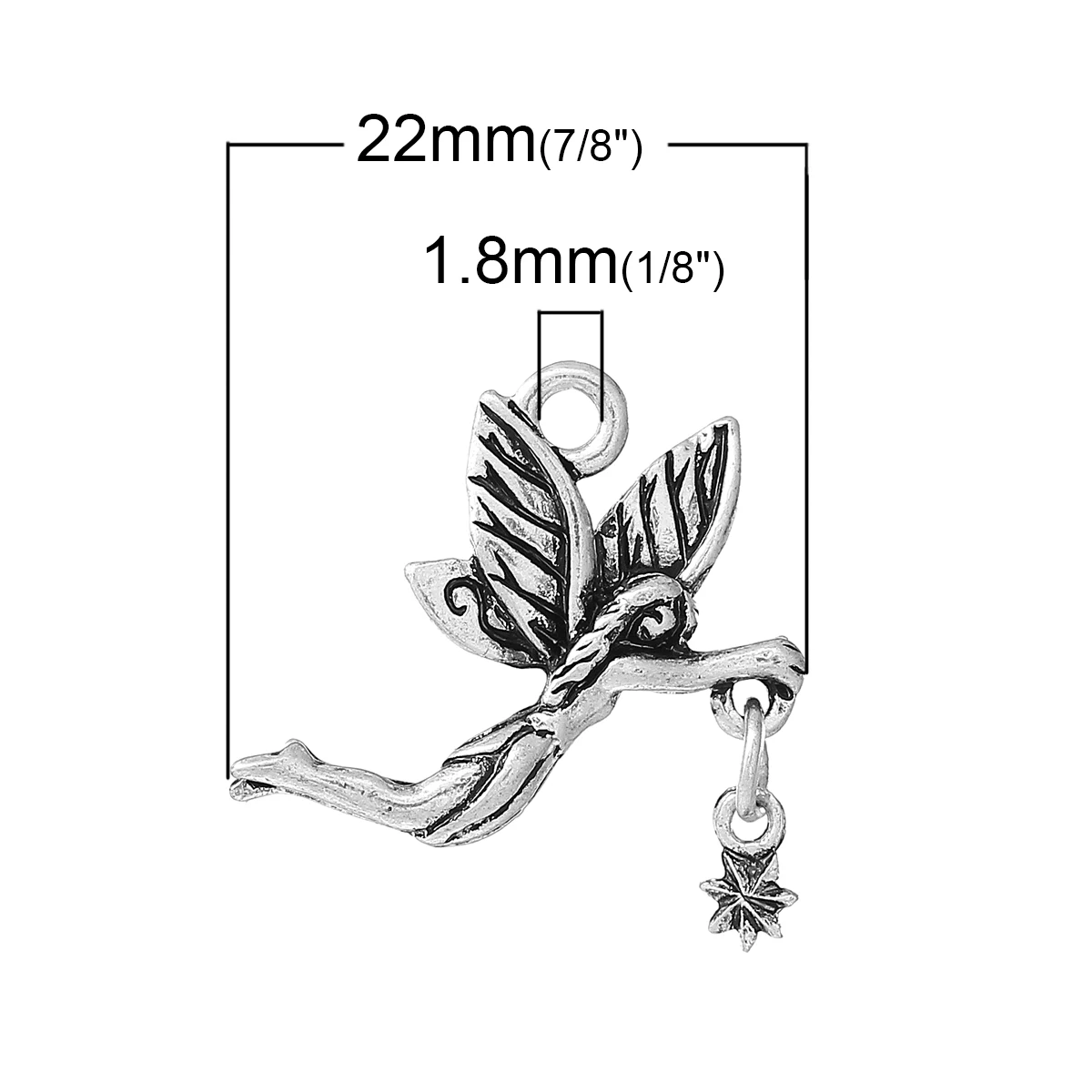 Charm Pendants Fairy Silver Color Snowflake 22mm(7/8&quot)x 21mm(7/8&quot) 10 PCs new |