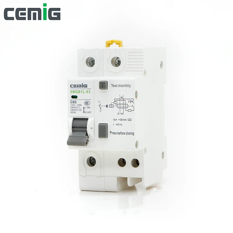 Cemig 1P + N RCBO миниатюрный автомат защити цепи утечки переменного тока выключатель