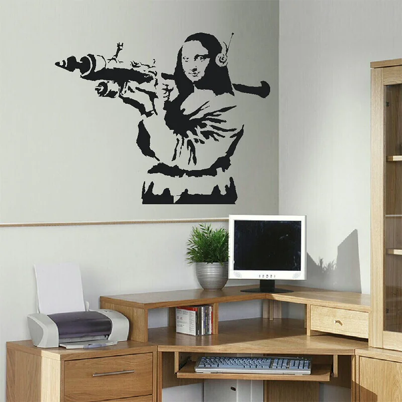 Большая настенная наклейка BANKSY Мона Лиза Базука переводная картина забавная для