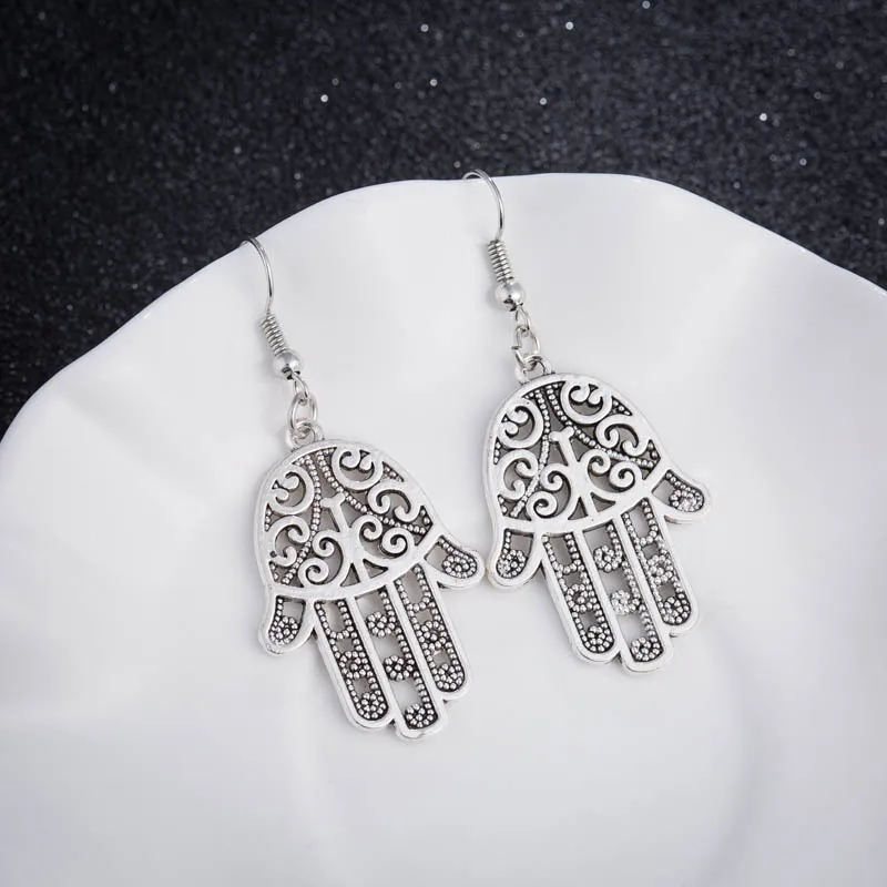 Женские серьги подвески в виде ладони 2 цвета|hamsa hand earrings|hand earringsdrop earrings |