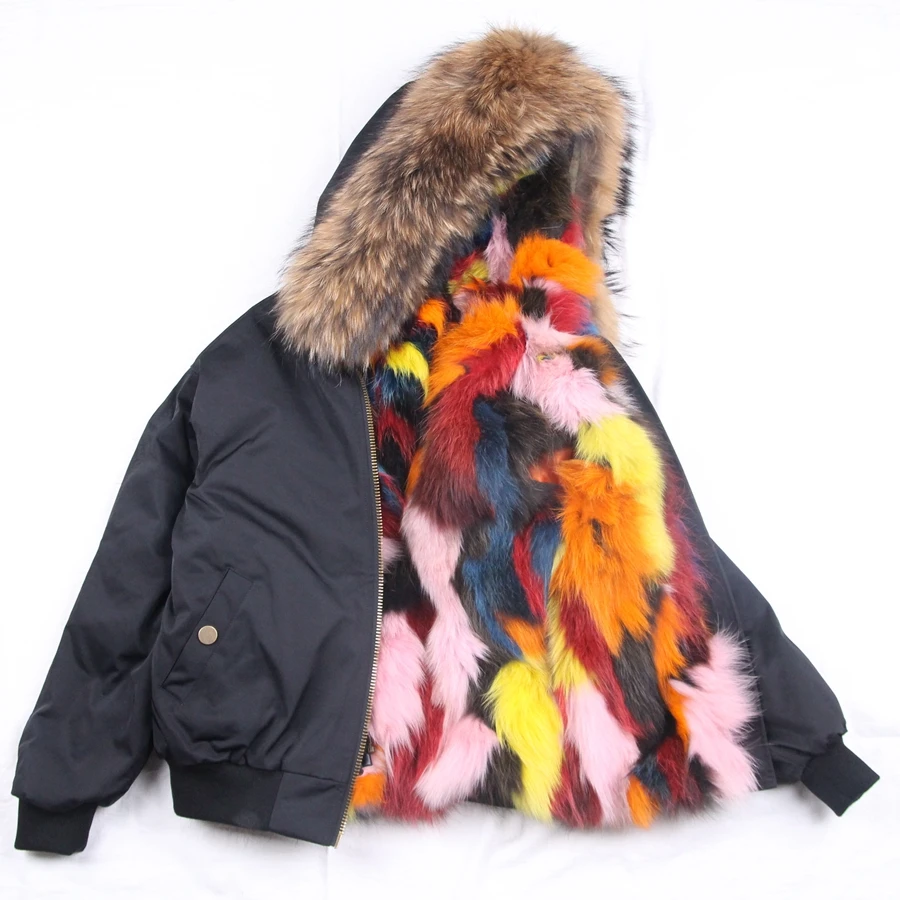 Короткая шуба из натурального Лисьего меха QC5048 Новое поступление F/W2017 модная