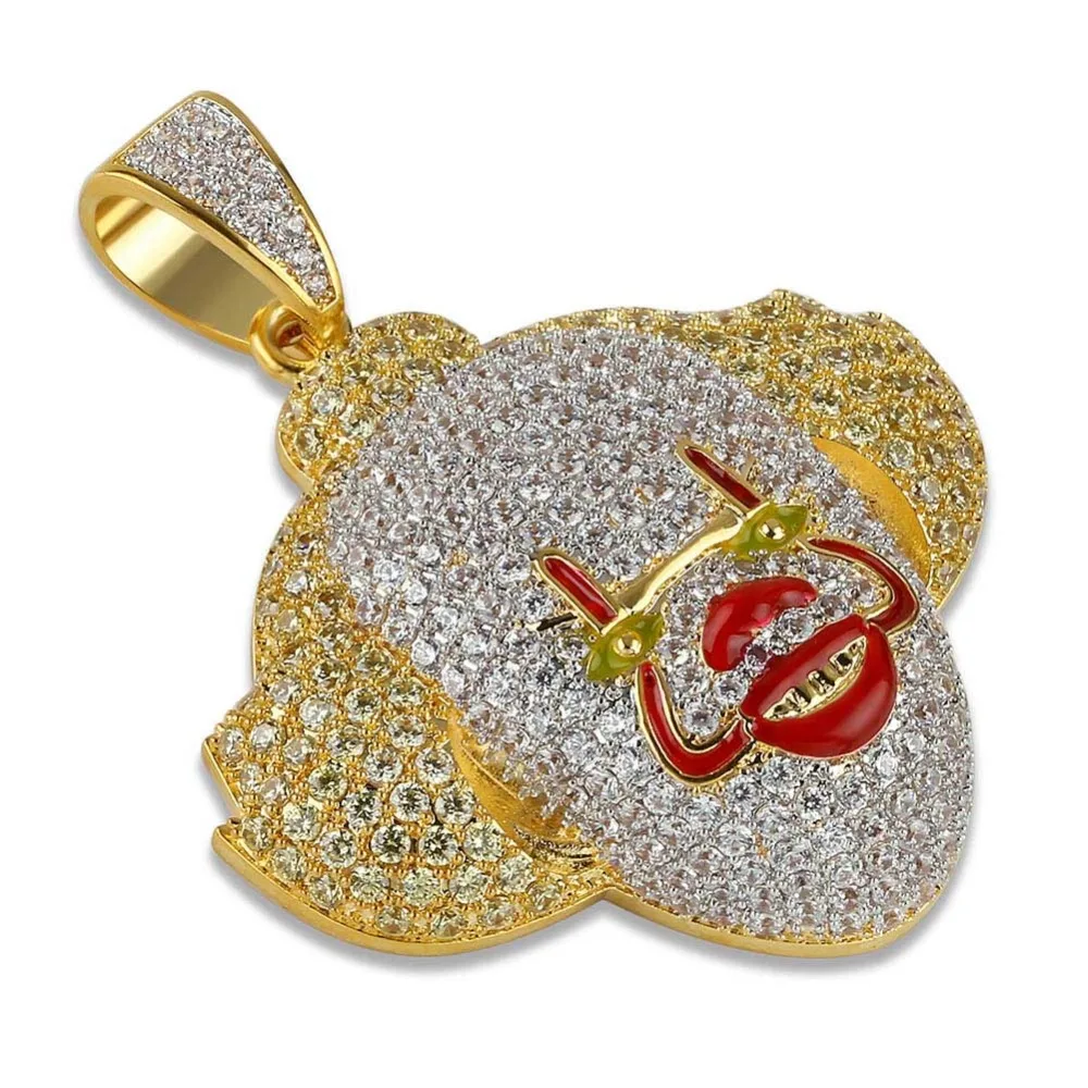TOPGRILLZ клоун Мужская Подвеска Ожерелье для мужчин Iced Out CZ цепи хип хоп/панк Золото Серебро Цвет ювелирные подвески вечерние подарки