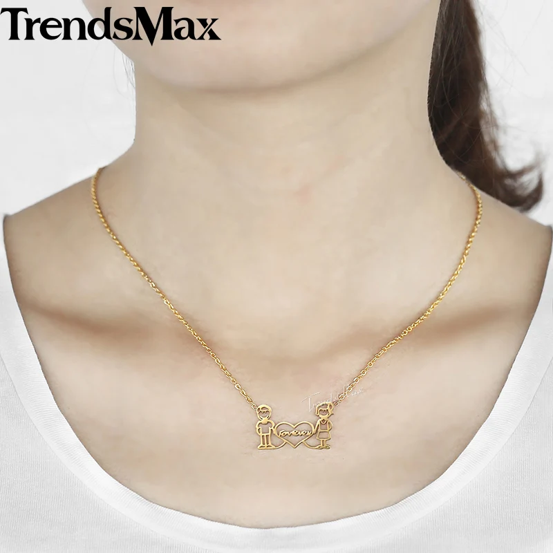 Ожерелье Trendsmax женское ожерелье из нержавеющей стали золотого цвета пара навеки