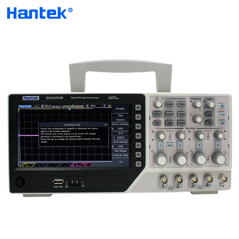 Цифровой осциллограф Hantek DSO4254B портативный диагностический инструмент USB 250 МГц с