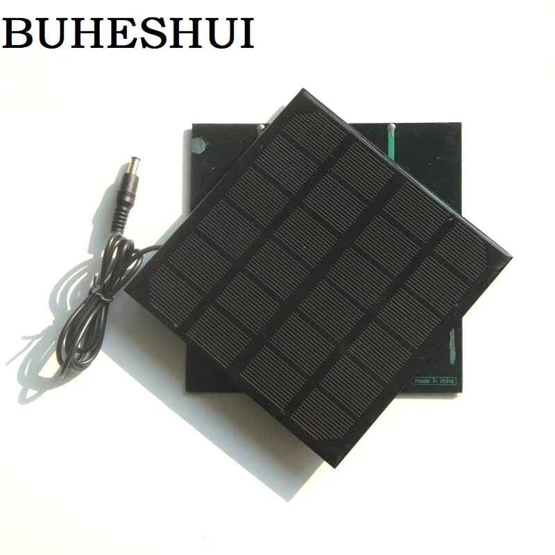 

BUHESHUI 3W 6V Solar Panel Monocrystalline Solar Cell Battery System Charger +DC Output For 3.7V Led Light 145*145MM 10pcs