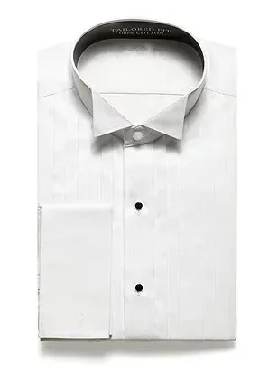 Смокинговый воротник 100% хлопок чистый белый с французскими манжетами и