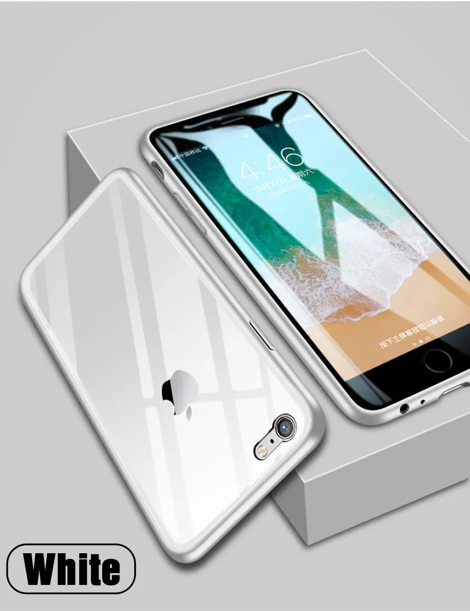 Магнитный задний стеклянный чехол для iPhone XR XS MAX X 8 Plus 7 металлический магнит Адсорбция полный чехол s для iPhone 7 6 6S 8 Plus чехол